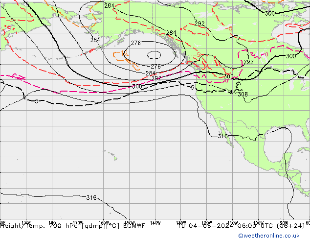 Height/Temp. 700 hPa ECMWF Tu 04.06.2024 06 UTC