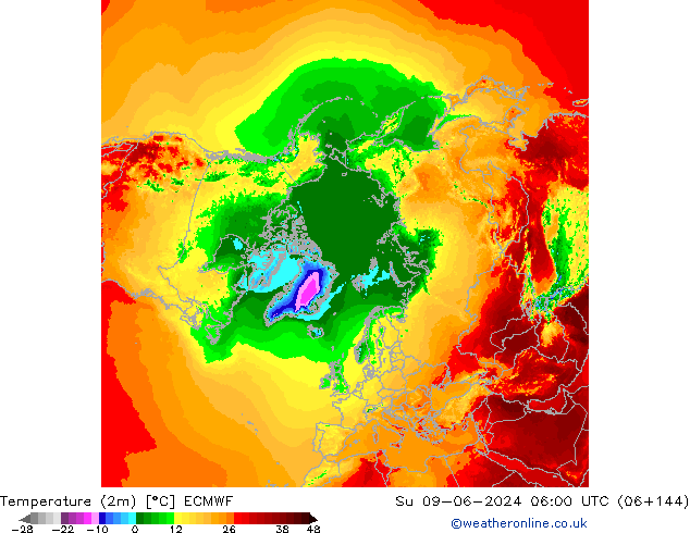 Temperature (2m) ECMWF Su 09.06.2024 06 UTC