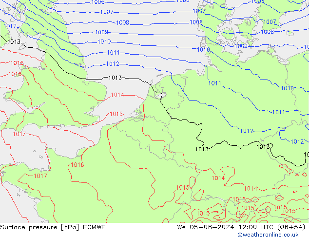 Bodendruck ECMWF Mi 05.06.2024 12 UTC