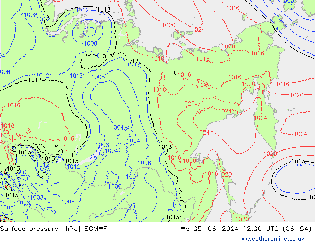 pression de l'air ECMWF mer 05.06.2024 12 UTC