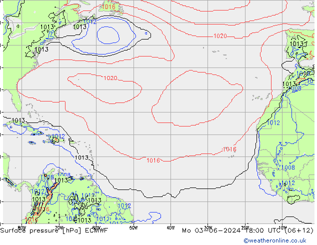 Surface pressure ECMWF Mo 03.06.2024 18 UTC