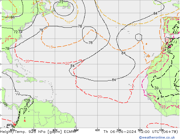 Height/Temp. 925 hPa ECMWF czw. 06.06.2024 12 UTC