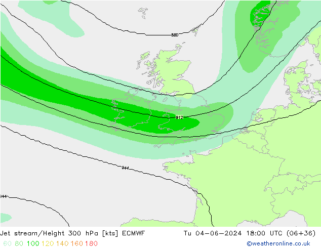 Jet stream ECMWF Ter 04.06.2024 18 UTC