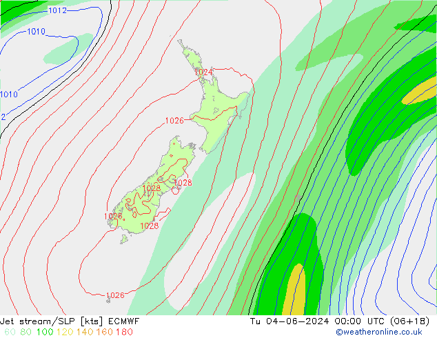 Corriente en chorro ECMWF mar 04.06.2024 00 UTC