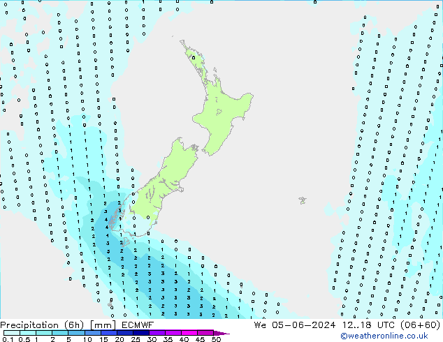 осадки (6h) ECMWF ср 05.06.2024 18 UTC