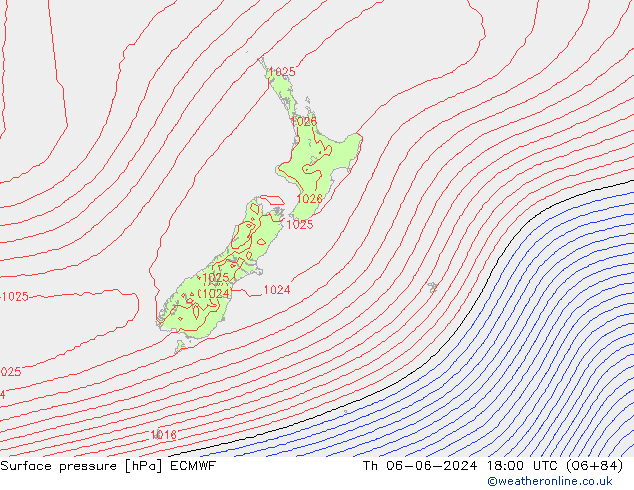 pression de l'air ECMWF jeu 06.06.2024 18 UTC