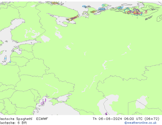 Eşrüzgar Hızları Spaghetti ECMWF Per 06.06.2024 06 UTC