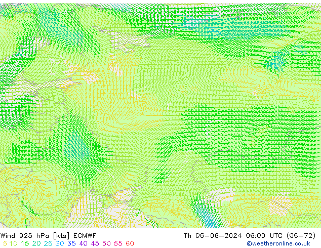 ветер 925 гПа ECMWF чт 06.06.2024 06 UTC