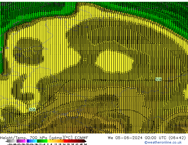 Hoogte/Temp. 700 hPa ECMWF wo 05.06.2024 00 UTC