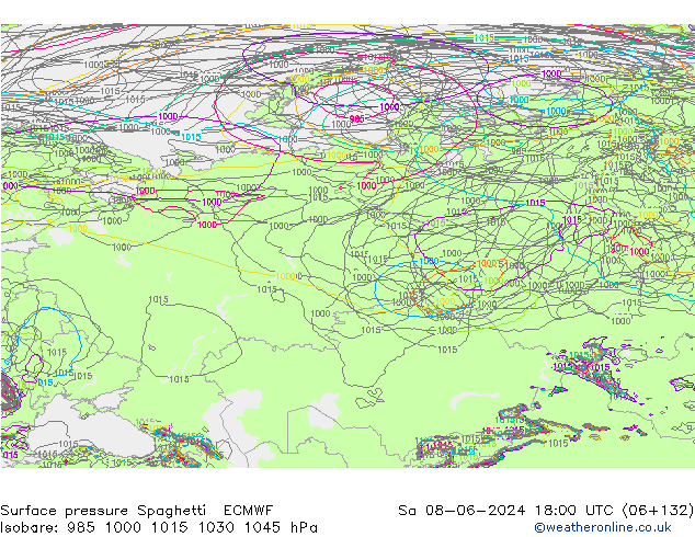 pression de l'air Spaghetti ECMWF sam 08.06.2024 18 UTC