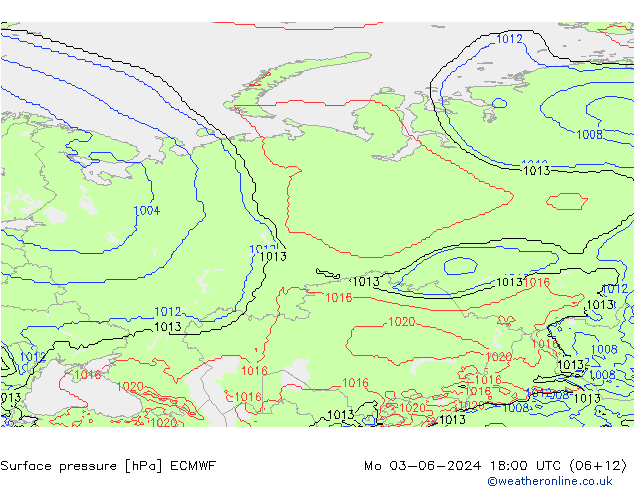 Surface pressure ECMWF Mo 03.06.2024 18 UTC