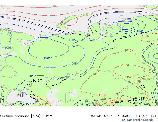 Yer basıncı ECMWF Çar 05.06.2024 00 UTC