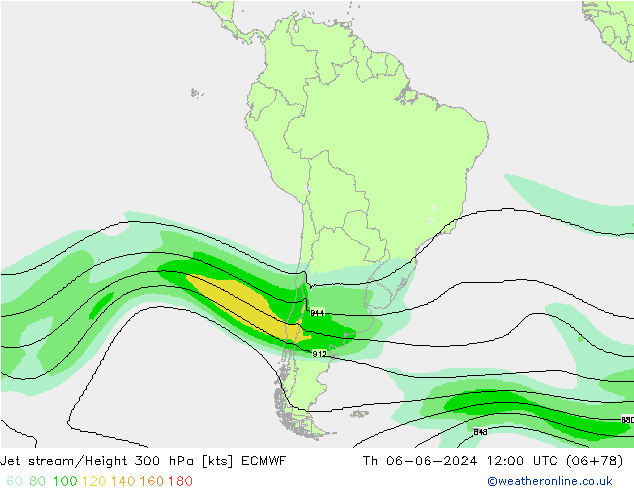 Corrente a getto ECMWF gio 06.06.2024 12 UTC