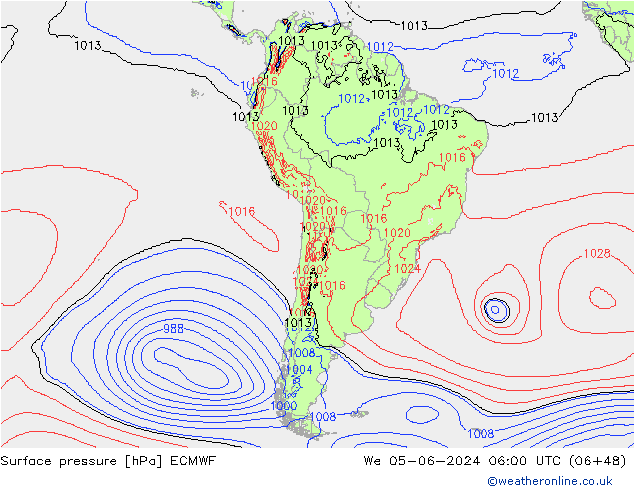 приземное давление ECMWF ср 05.06.2024 06 UTC