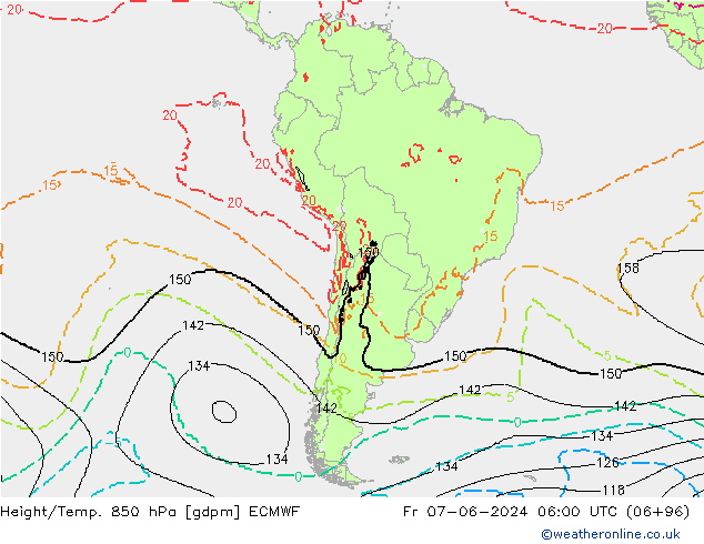 Height/Temp. 850 hPa ECMWF pt. 07.06.2024 06 UTC