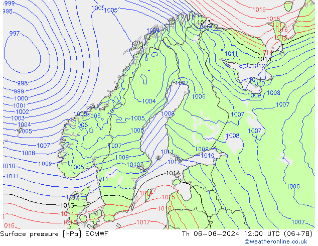 приземное давление ECMWF чт 06.06.2024 12 UTC