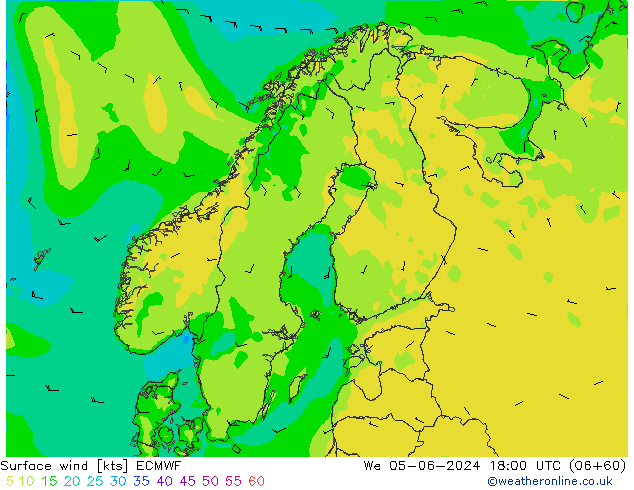 Surface wind ECMWF We 05.06.2024 18 UTC