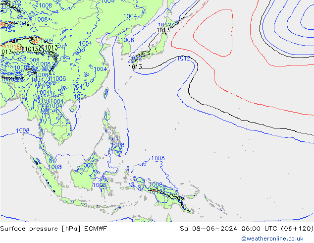 Yer basıncı ECMWF Cts 08.06.2024 06 UTC