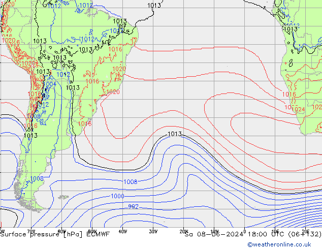 Yer basıncı ECMWF Cts 08.06.2024 18 UTC