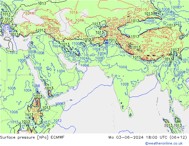 地面气压 ECMWF 星期一 03.06.2024 18 UTC