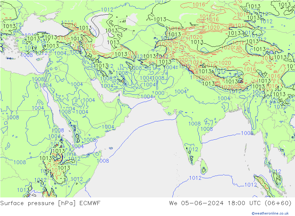 Yer basıncı ECMWF Çar 05.06.2024 18 UTC