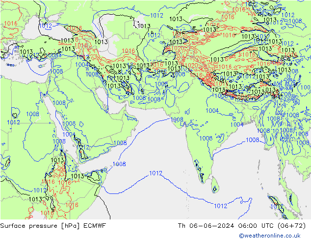 Surface pressure ECMWF Th 06.06.2024 06 UTC