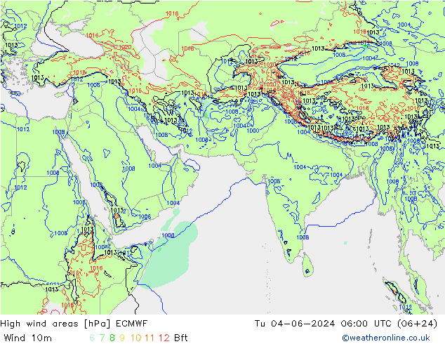 High wind areas ECMWF Ter 04.06.2024 06 UTC