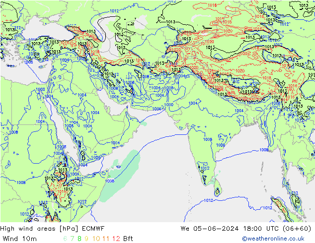 High wind areas ECMWF St 05.06.2024 18 UTC