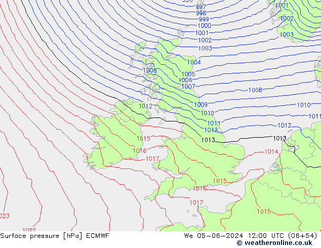 приземное давление ECMWF ср 05.06.2024 12 UTC