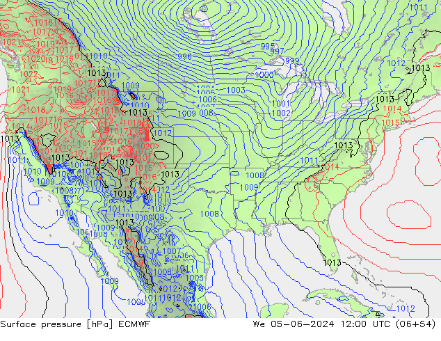 Yer basıncı ECMWF Çar 05.06.2024 12 UTC