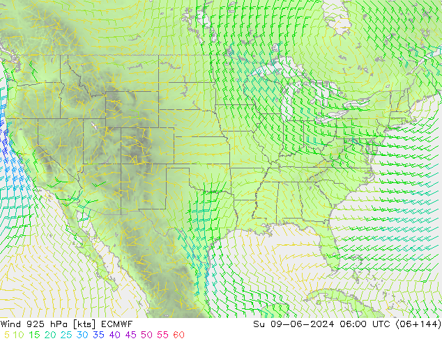 Wind 925 hPa ECMWF zo 09.06.2024 06 UTC