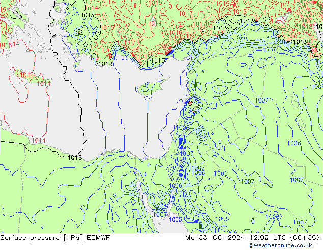 Yer basıncı ECMWF Pzt 03.06.2024 12 UTC