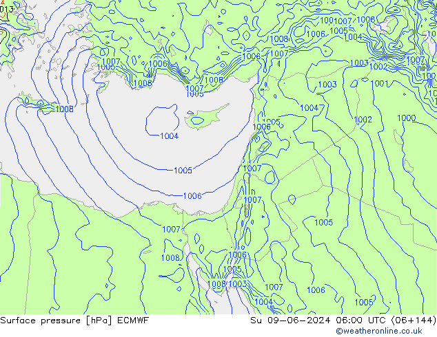 ciśnienie ECMWF nie. 09.06.2024 06 UTC