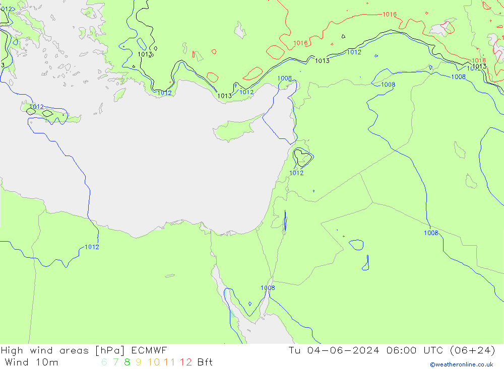 Windvelden ECMWF di 04.06.2024 06 UTC
