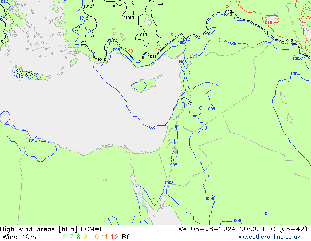High wind areas ECMWF St 05.06.2024 00 UTC