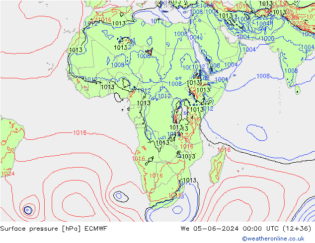 Yer basıncı ECMWF Çar 05.06.2024 00 UTC