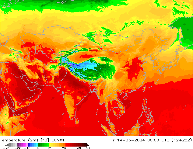 Temperatura (2m) ECMWF ven 14.06.2024 00 UTC