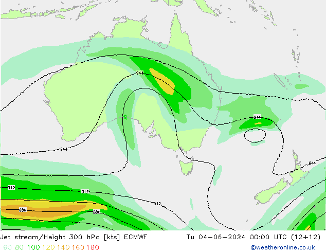 Straalstroom ECMWF di 04.06.2024 00 UTC