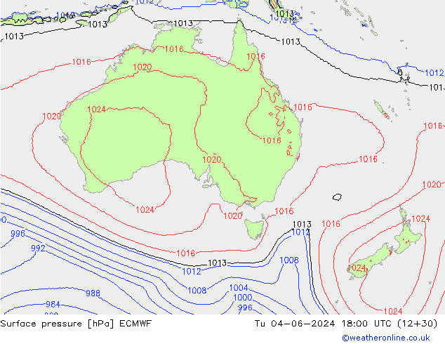 Luchtdruk (Grond) ECMWF di 04.06.2024 18 UTC