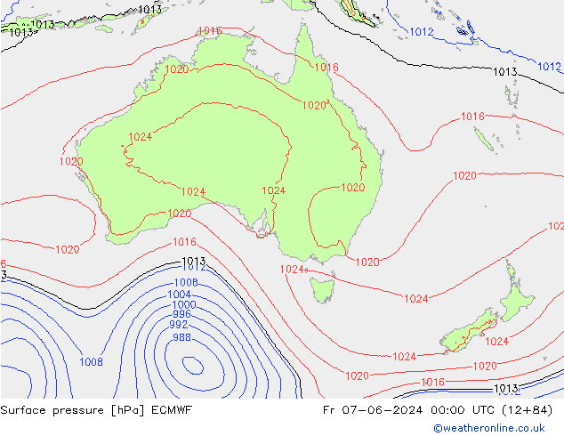 Surface pressure ECMWF Fr 07.06.2024 00 UTC