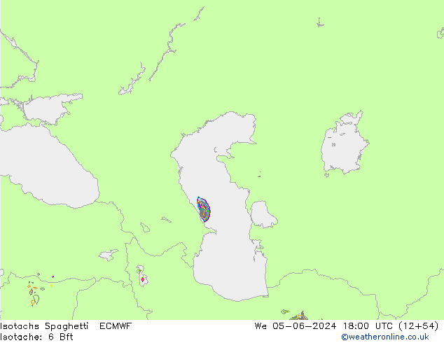 Isotachs Spaghetti ECMWF Qua 05.06.2024 18 UTC