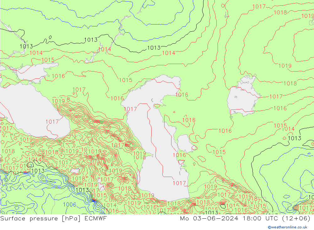 Pressione al suolo ECMWF lun 03.06.2024 18 UTC