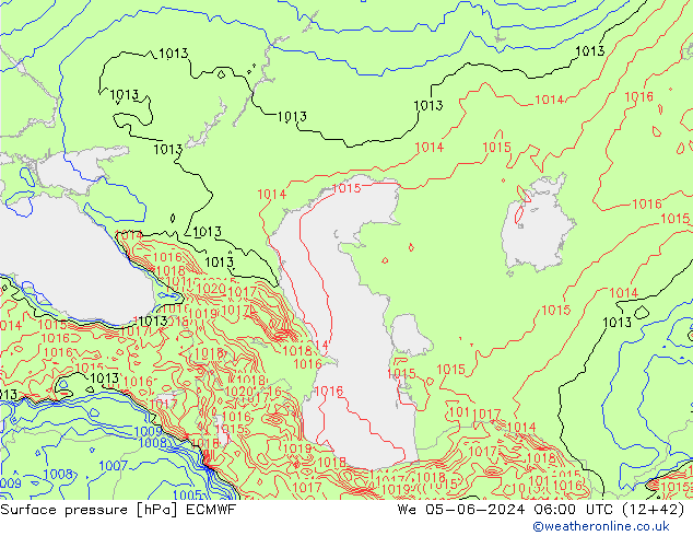 Surface pressure ECMWF We 05.06.2024 06 UTC