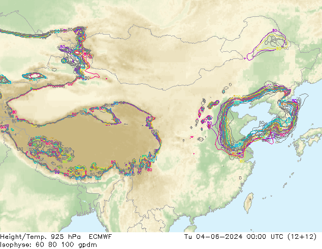 Geop./Temp. 925 hPa ECMWF mar 04.06.2024 00 UTC