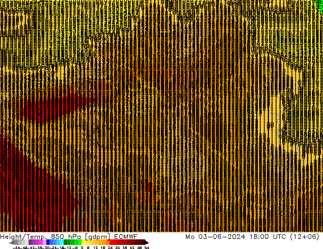 Height/Temp. 850 hPa ECMWF 星期一 03.06.2024 18 UTC