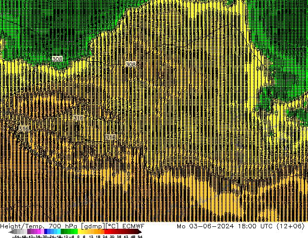 Height/Temp. 700 hPa ECMWF 星期一 03.06.2024 18 UTC