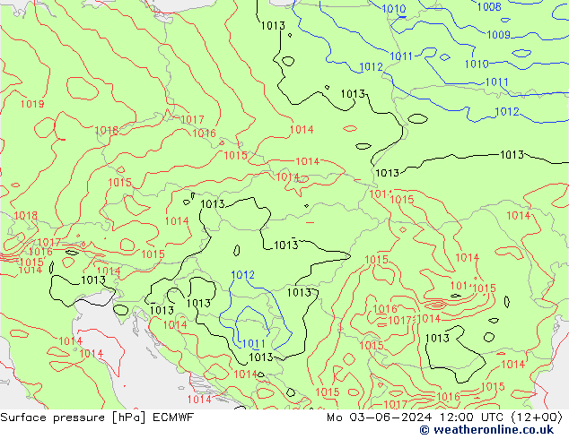 ciśnienie ECMWF pon. 03.06.2024 12 UTC