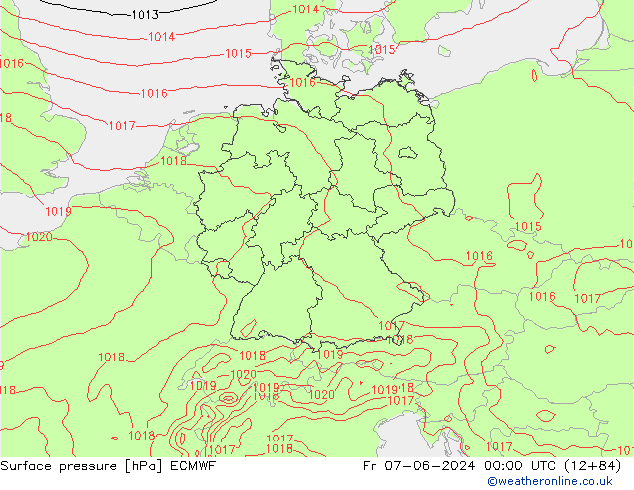 Bodendruck ECMWF Fr 07.06.2024 00 UTC