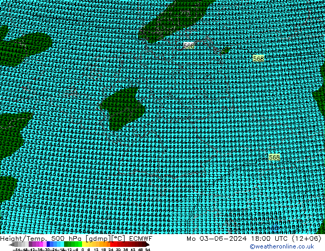 Geop./Temp. 500 hPa ECMWF lun 03.06.2024 18 UTC