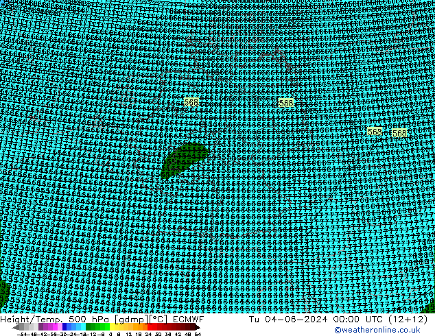 Height/Temp. 500 гПа ECMWF вт 04.06.2024 00 UTC